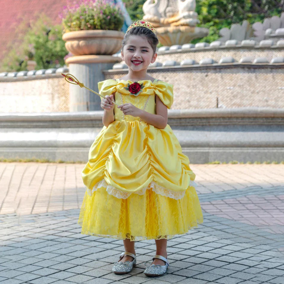 Zółta księżniczka zestaw dla dzieci – Bellezia-1-100 cm-Trend Polska