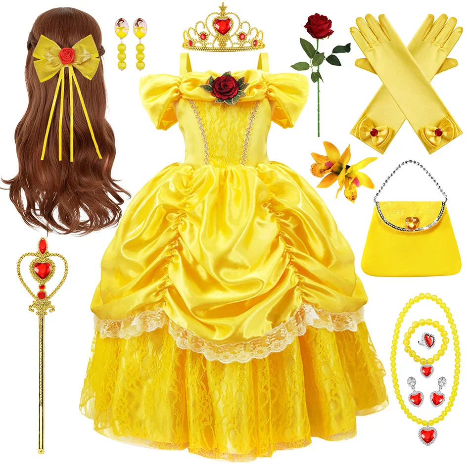 Zółta księżniczka zestaw dla dzieci – Bellezia-1-100 cm-Trend Polska